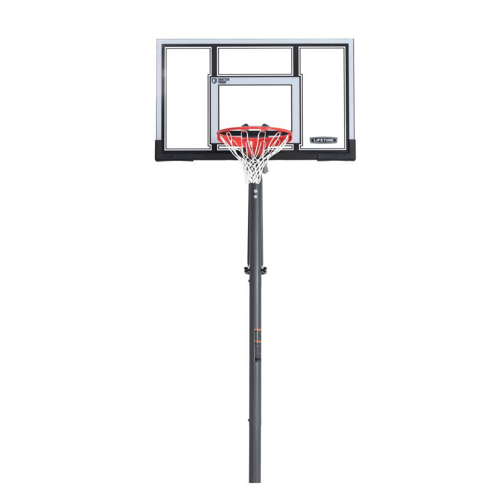 Lifetime 54 in. Polycarbonate Adjustable In-Ground Basketball Hoop 90962