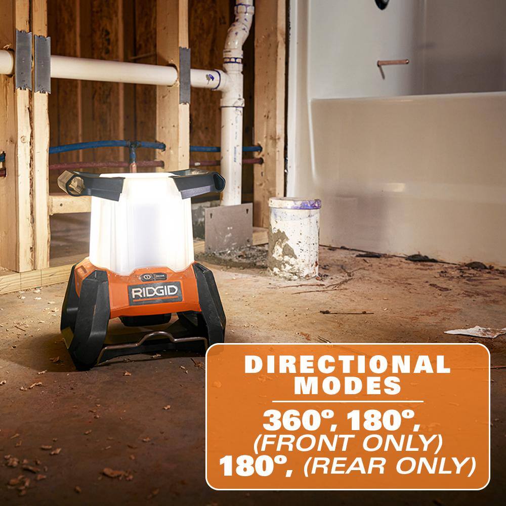 RIDGID 18V Cordless 360° Area Light Kit with (2) 4.0 Ah Batteries and Charger R86903B-AC93044SBN