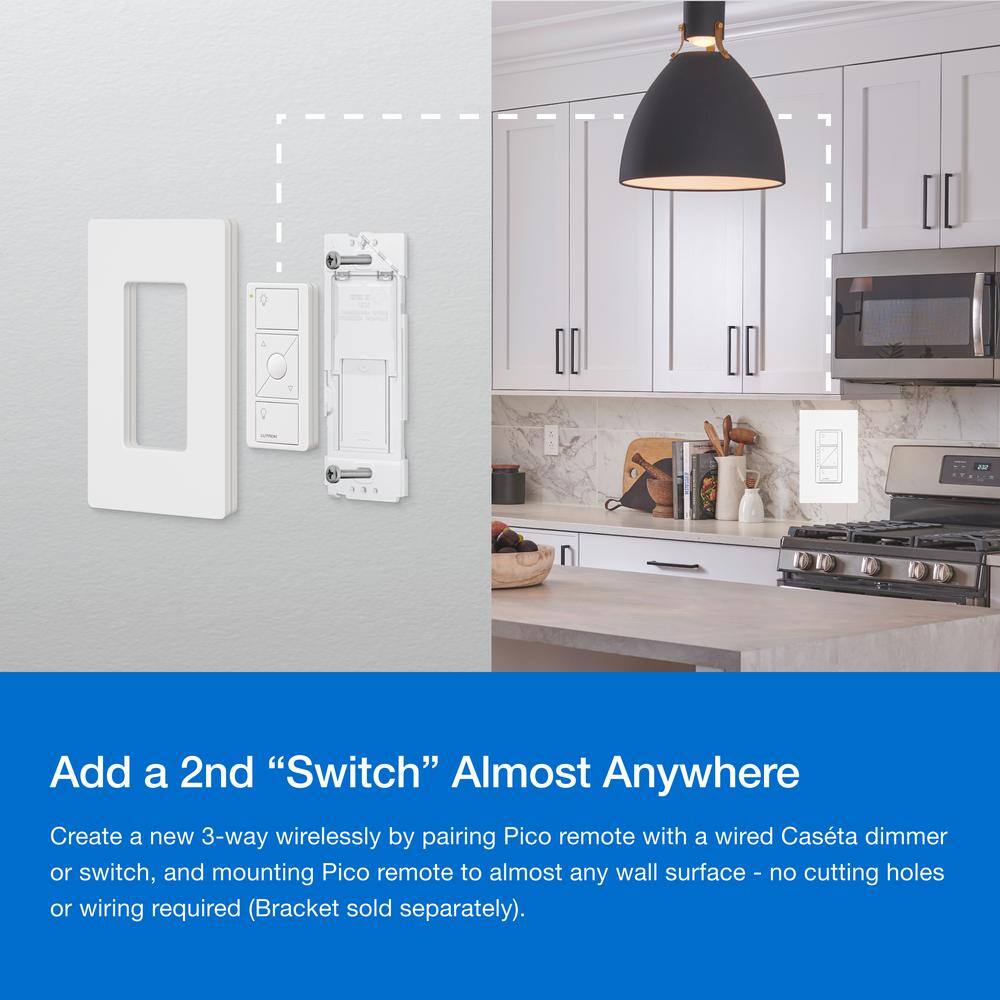 Lutron Caseta Smart Dimmer Switch and Remote Kit for Wall and Ceiling Lights, 150-Watt LED Bulbs (P-PKG1W-WH-R) P-PKG1W-WH-R