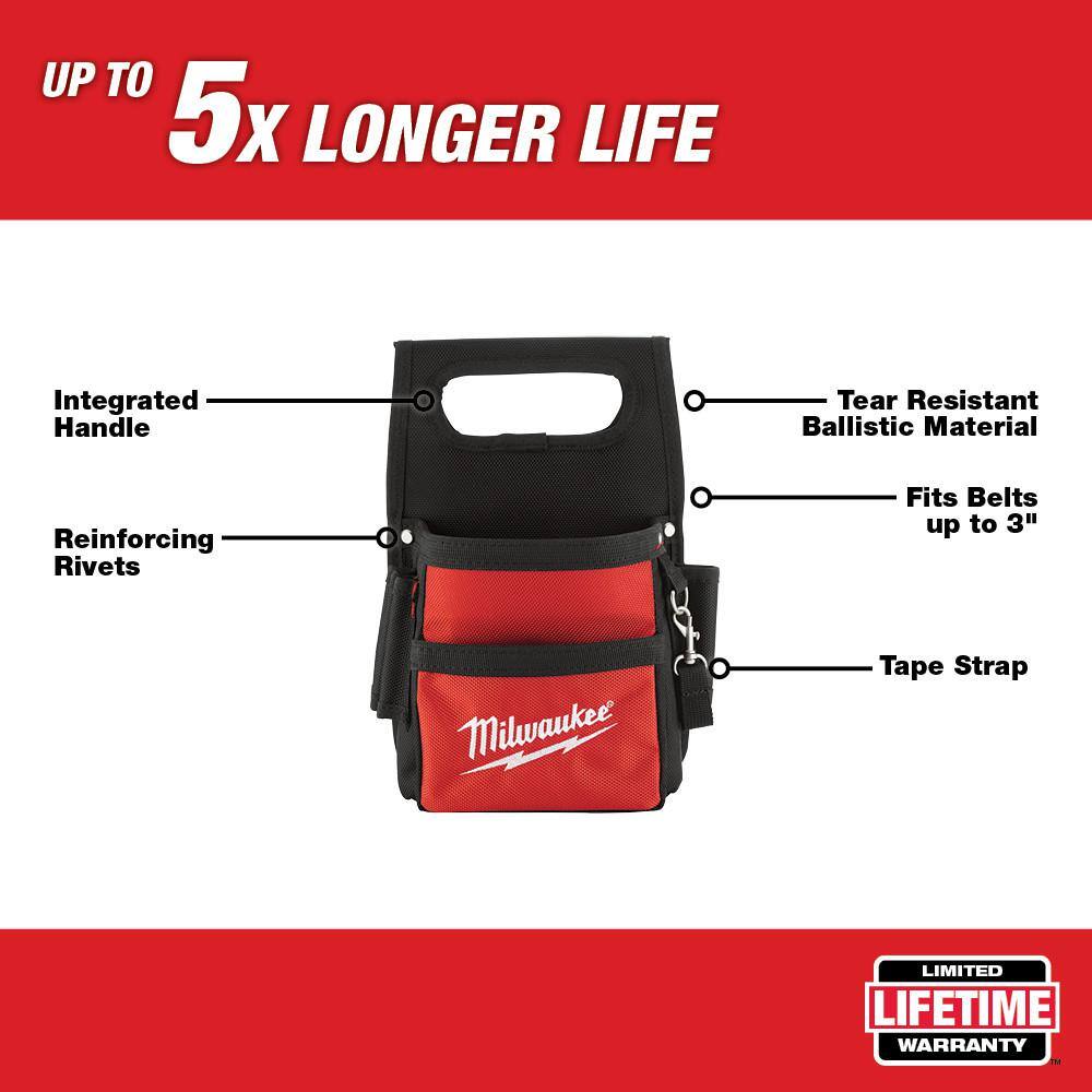 Milwaukee Electricians Tool Pouch With Hand Tool Set (7-Piece) 48-22-8111-48-22-2706-48-22-6109
