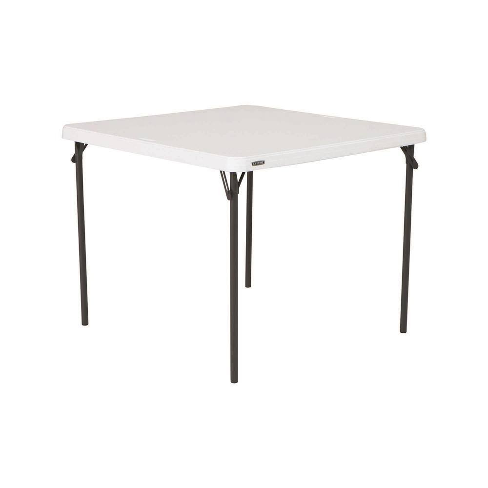 Lifetime 37 in. Commercial White Granite Square Resin Table 80783