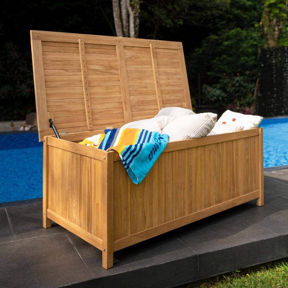 Cambridge Casual Cambridge Casual Heaton 120 Gal. Natural Teak Wood Outdoor Storage Deck Box 370324-TW-XX-XX-XX