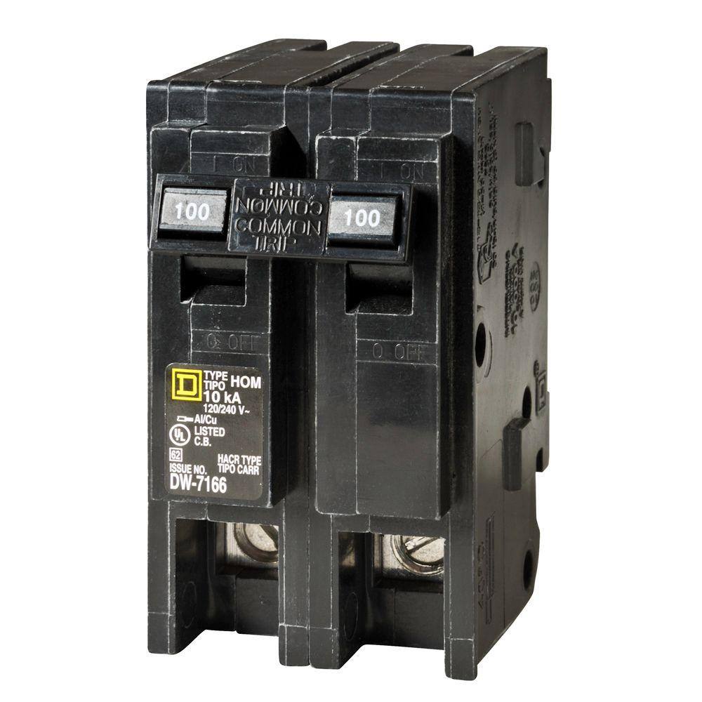 Square D Homeline 100 Amp 2-Pole Circuit Breaker HOM2100C