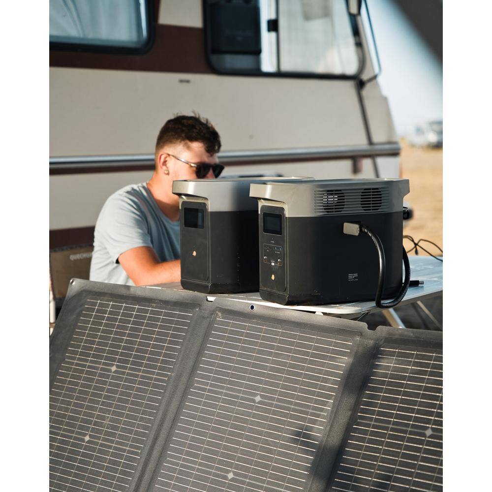 EcoFlow 1800W Output/2700W Peak Delta 2 Push-Button Start Solar Generator with DELTA2 Extra Battery & 400W Solar Panel DELTA2+EB+400W