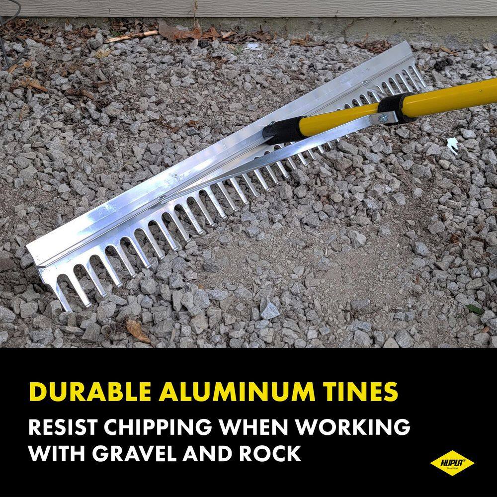 Nupla Heavy-Duty Landscape Rake with 60 in. Classic Fiberglass Handle 69240