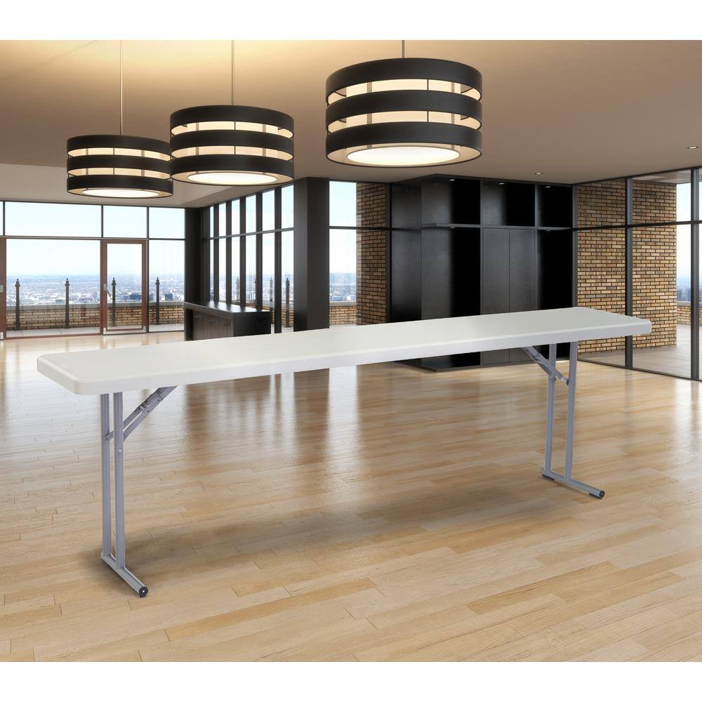 National Public Seating 72 in. Grey Plastic Smooth Surface Folding Seminar Table BT-1872