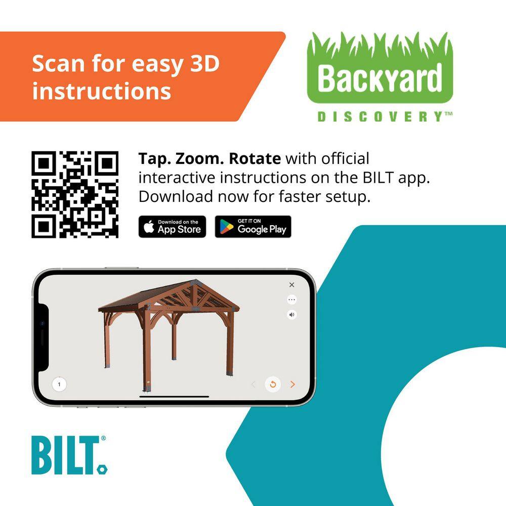 Backyard Discovery Arlington 12 ft. x 12 ft. All Cedar Wood Outdoor Gazebo Structure with Hard Top Steel Metal Peak Roof and Electric 2001527COM