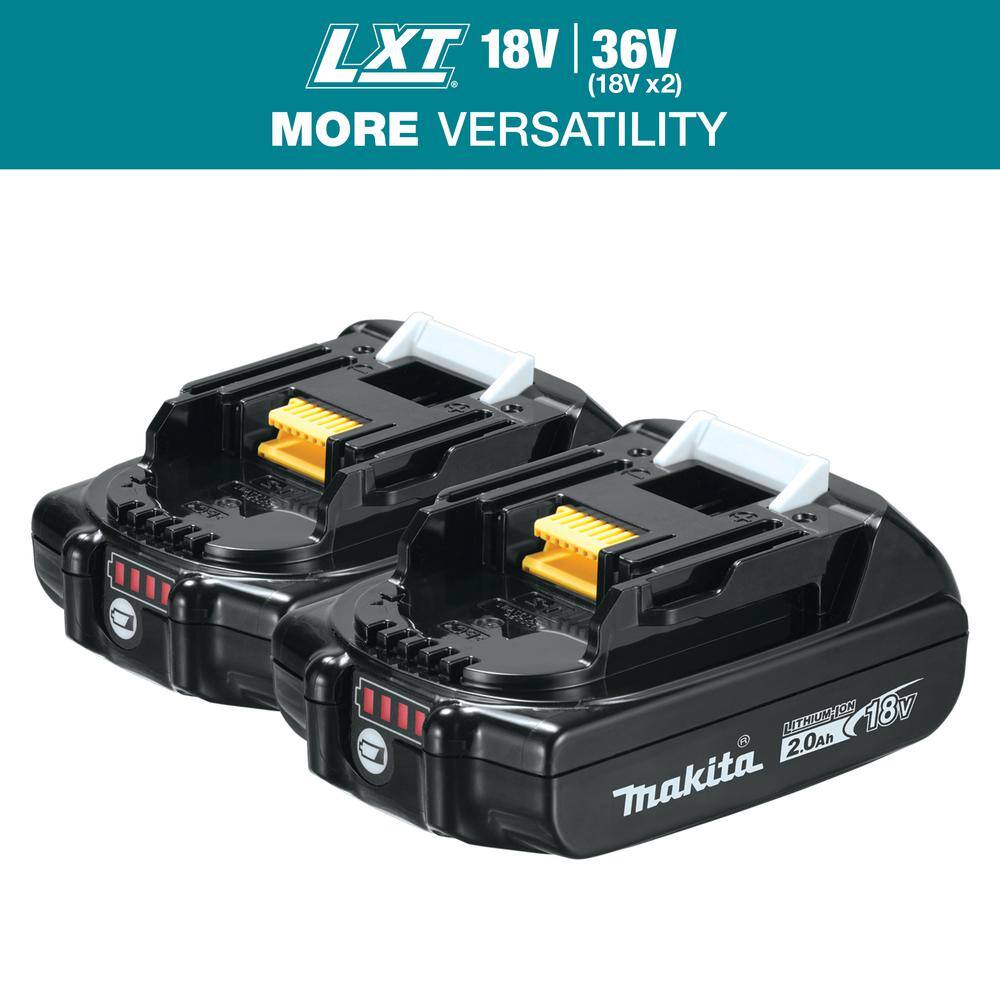Makita 18V LXT Lithium-Ion Compact Battery Pack 2.0Ah with Fuel Gauge (2-Pack) BL1820B-2
