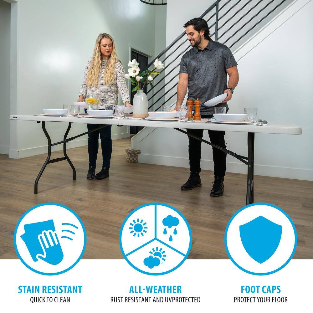 Lifetime 8 ft. Fold-in-Half Table Almond 80732