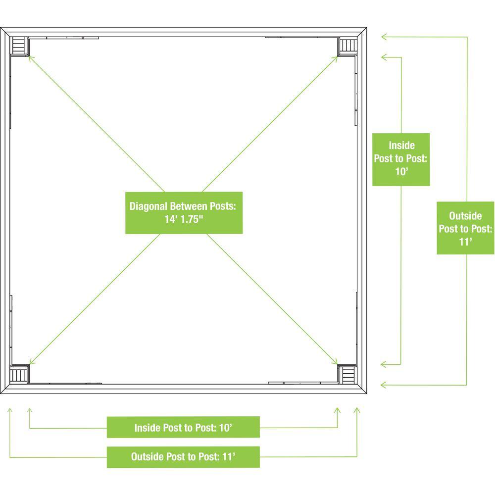 Yardistry Professionally Assembled Meridian 12 ft. x 12 ft. Premium Cedar Outdoor Patio Shade Gazebo with Brown Aluminum Roof 64003-2