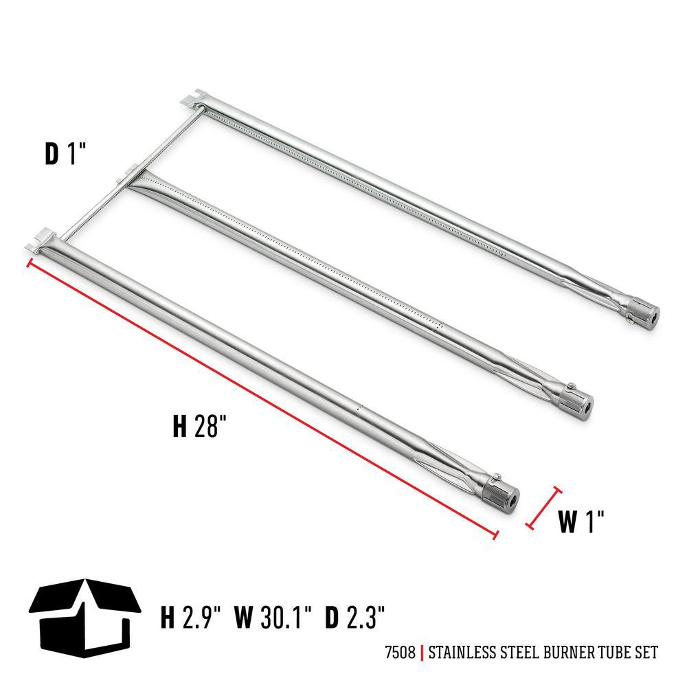 Weber Stainless Steel Replacement Burner Tube Set for Genesis Gold, Silver B/C, & Spirit 700 Gas Grill 7508