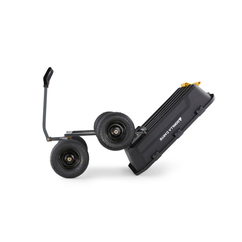 GORILLA CARTS 12 cu. ft. Patented Super Heavy-Duty Poly Dump Garden Cart, 1,600 lbs., 48 in. x 34 in. x 11 in., 16 in. Pneumatic Tires GCG-12