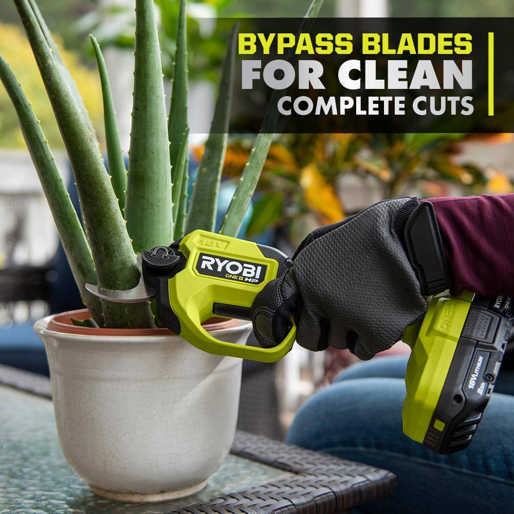 RYOBI ONE+ HP 18V Brushless Cordless Pruner & ONE+ HP 18V Brushless 22 in. Battery Hedge Trimmer with 2.0 Ah Battery & Charger P2550-P2608BTL