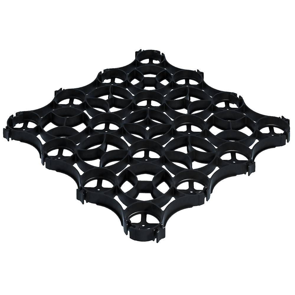 GRAVALOCK PERMEABLE PAVER 22 in. x 22 in. x 1 in. Black Slim Grid Plastic Pavers (12-Pavers/40.5 sq. ft.) S562HD