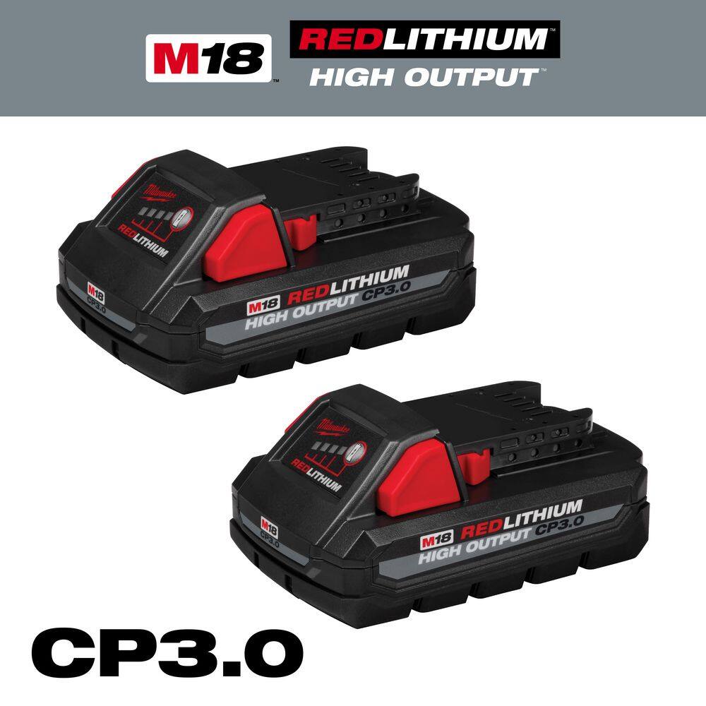 Milwaukee M18 18-Volt Lithium-Ion HIGH OUTPUT CP 3.0 Ah Battery Pack (4-Pack) 48-11-1837-x2