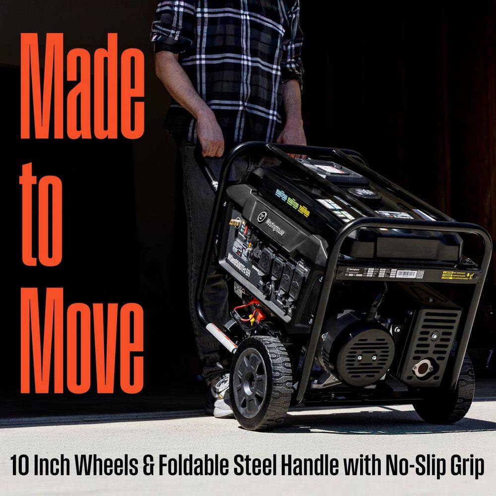 Westinghouse 12,500/9,500-Watt Tri-Fuel Gas, Propane, Natural Gas Powered EFI Portable Generator, Remote Electric Start, 50A Outlet WGen9500TFc EFI