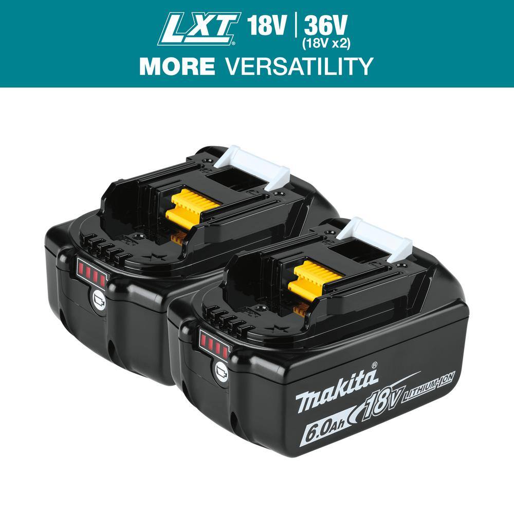 Makita 18V LXT Lithium-Ion 6.0 Ah Battery (2-Pack) BL1860B-2