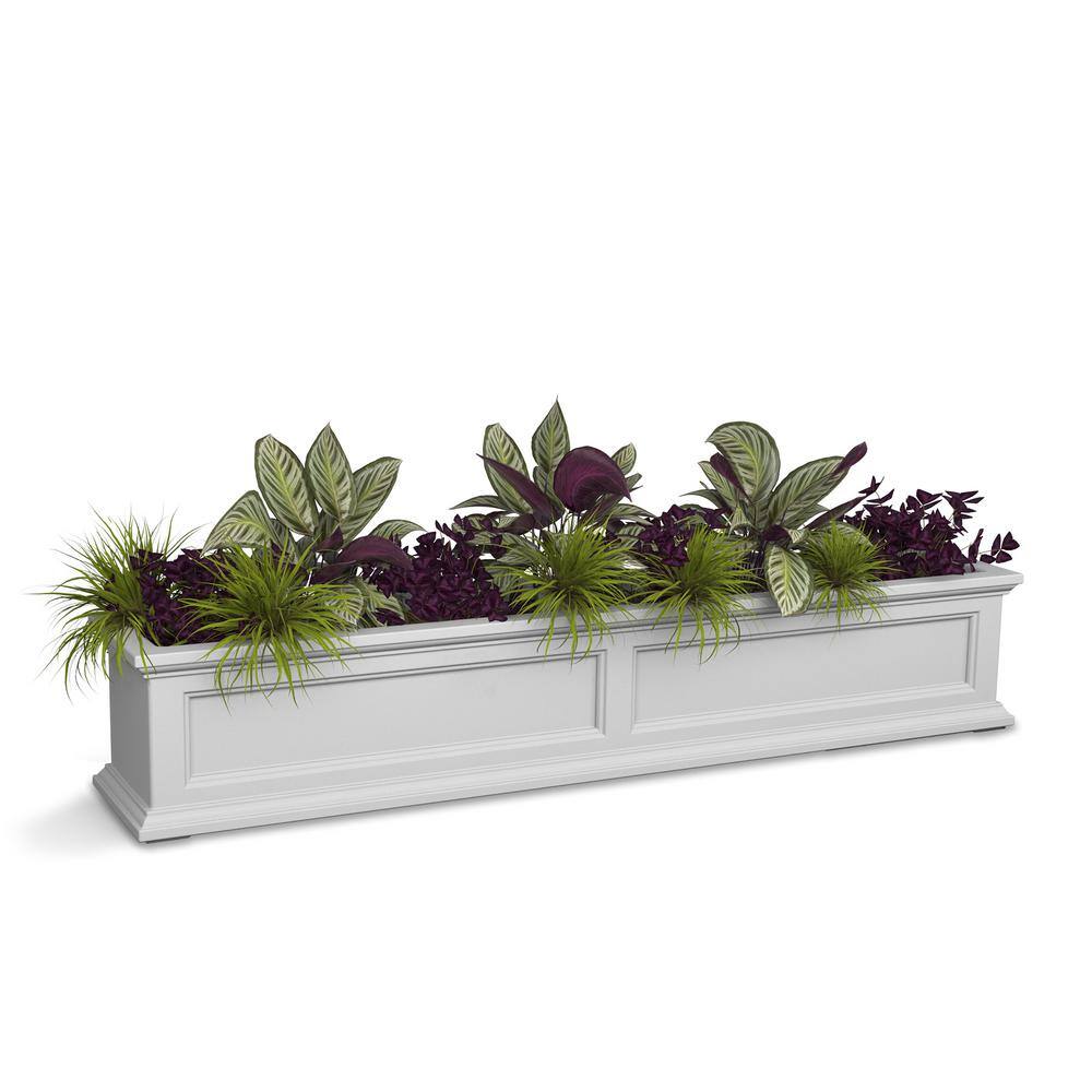 Mayne Fairfield 60 in. x 11 in. Self-Watering White Polyethylene Window Box 5824W