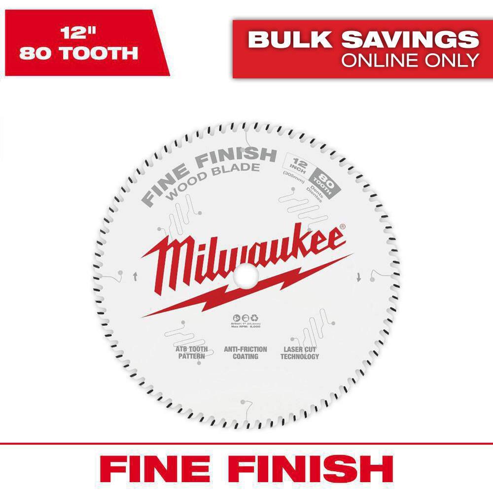 Milwaukee 12 in. x 80-Tooth Fine Finish Circular Saw Blade 48-40-1224