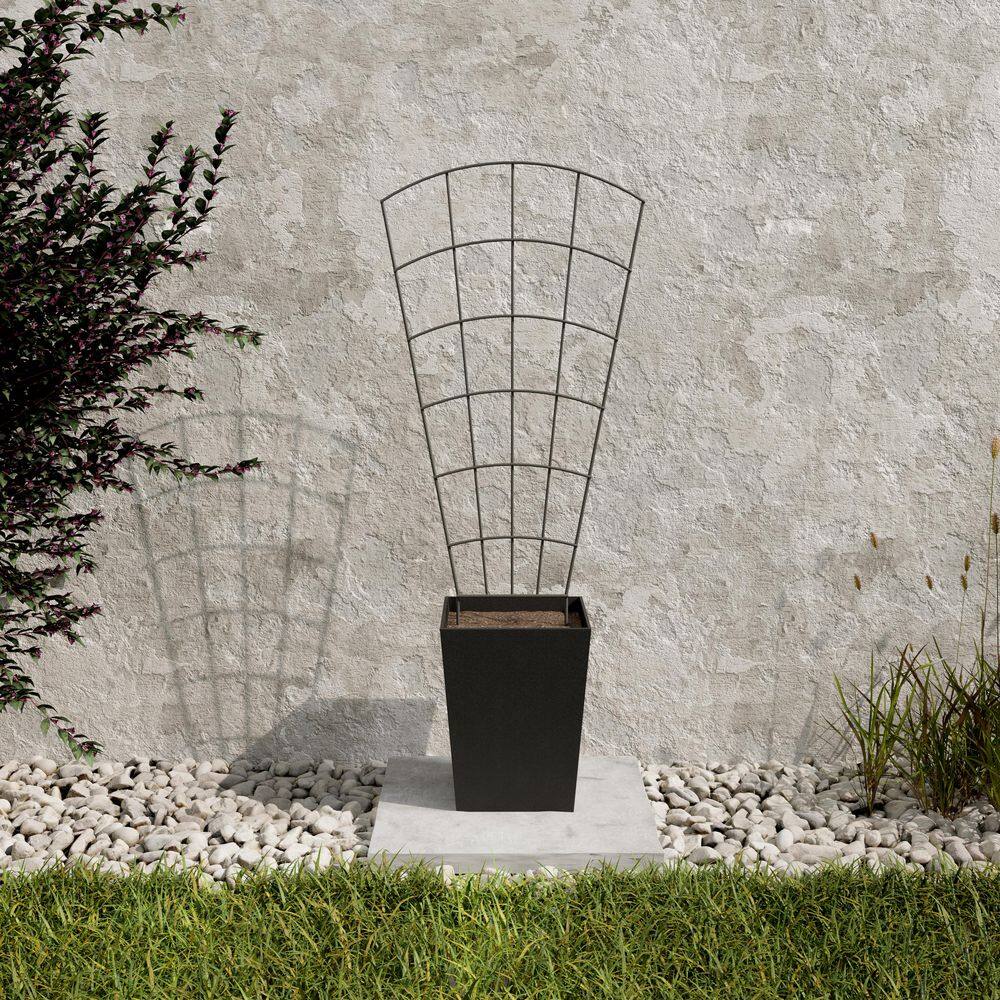 Vigoro 39 in. H Pewter Metal Pot Trellis 87240