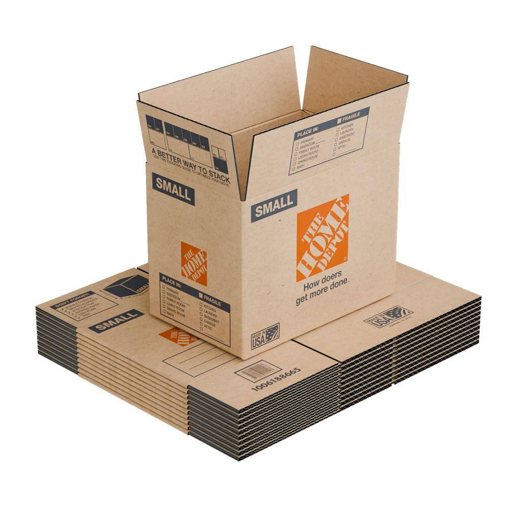 The Home Depot 16 in. L x 10 in. W x 12 in. D Small Moving Shipping and Packing Box with Handles (280 Pack) SMBOX280