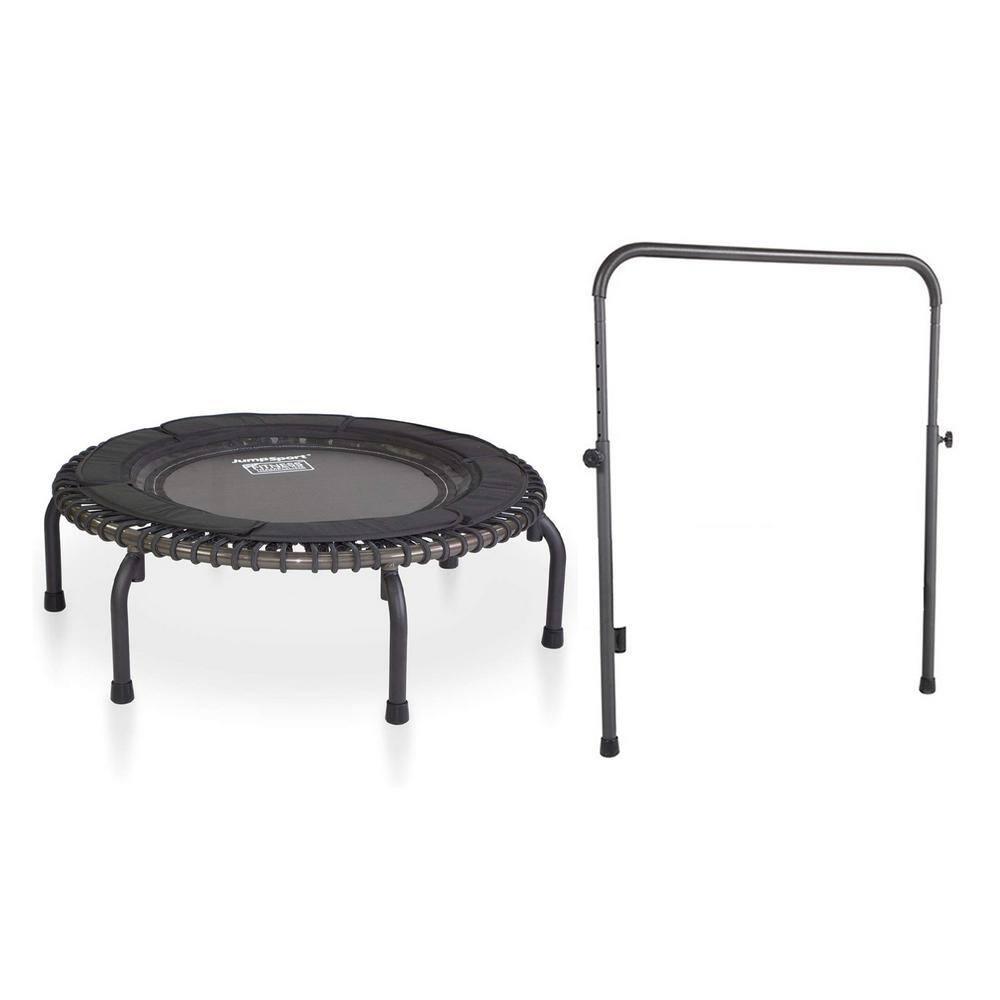 JUMPSPORT Indoor Heavy Duty 39 in. Trampoline with Handle Bar Accessory RBJ-S-20751-03 + HAN-S-21050-04