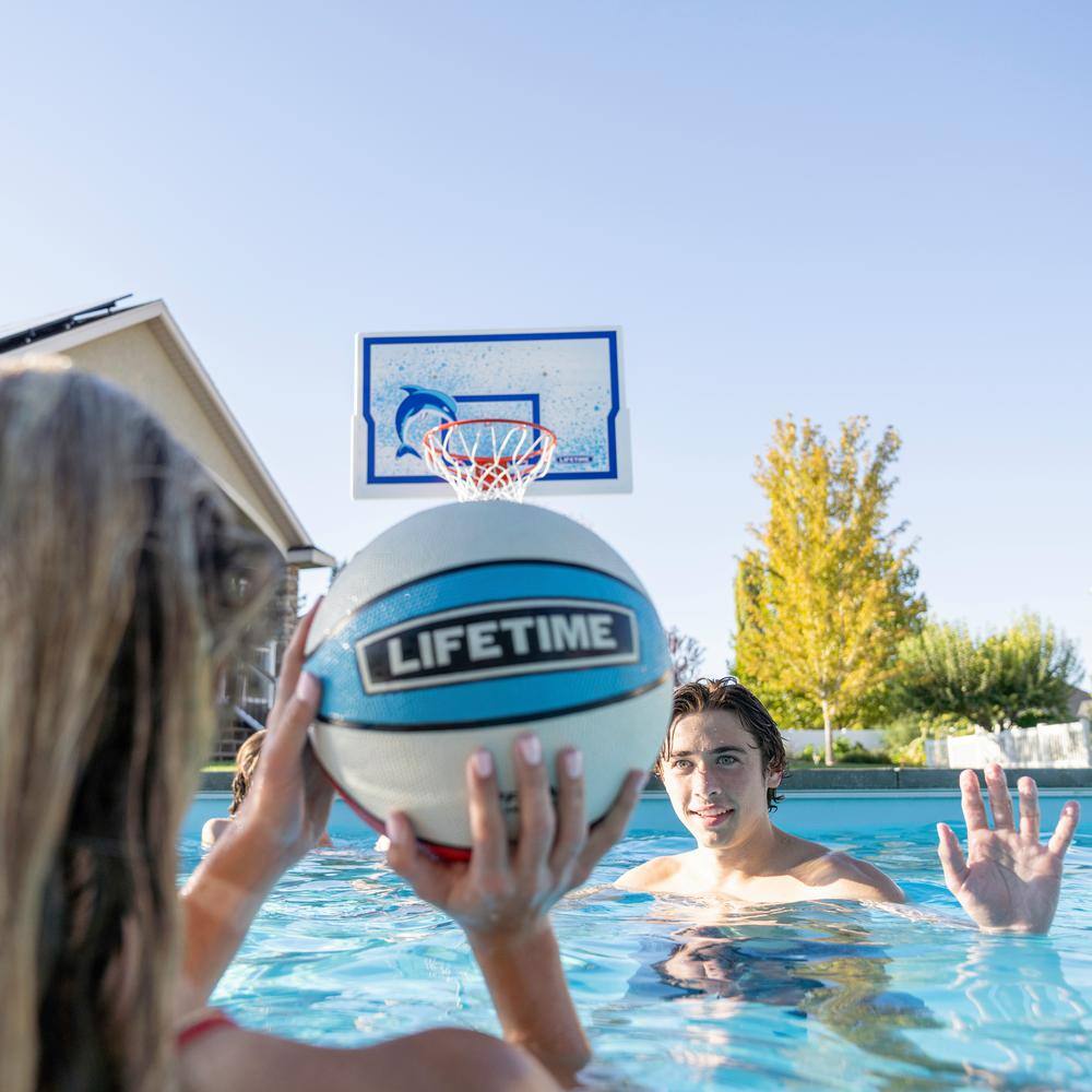 Lifetime Basketball 44 in. Impact Poolside Portable in White and Blue 91213