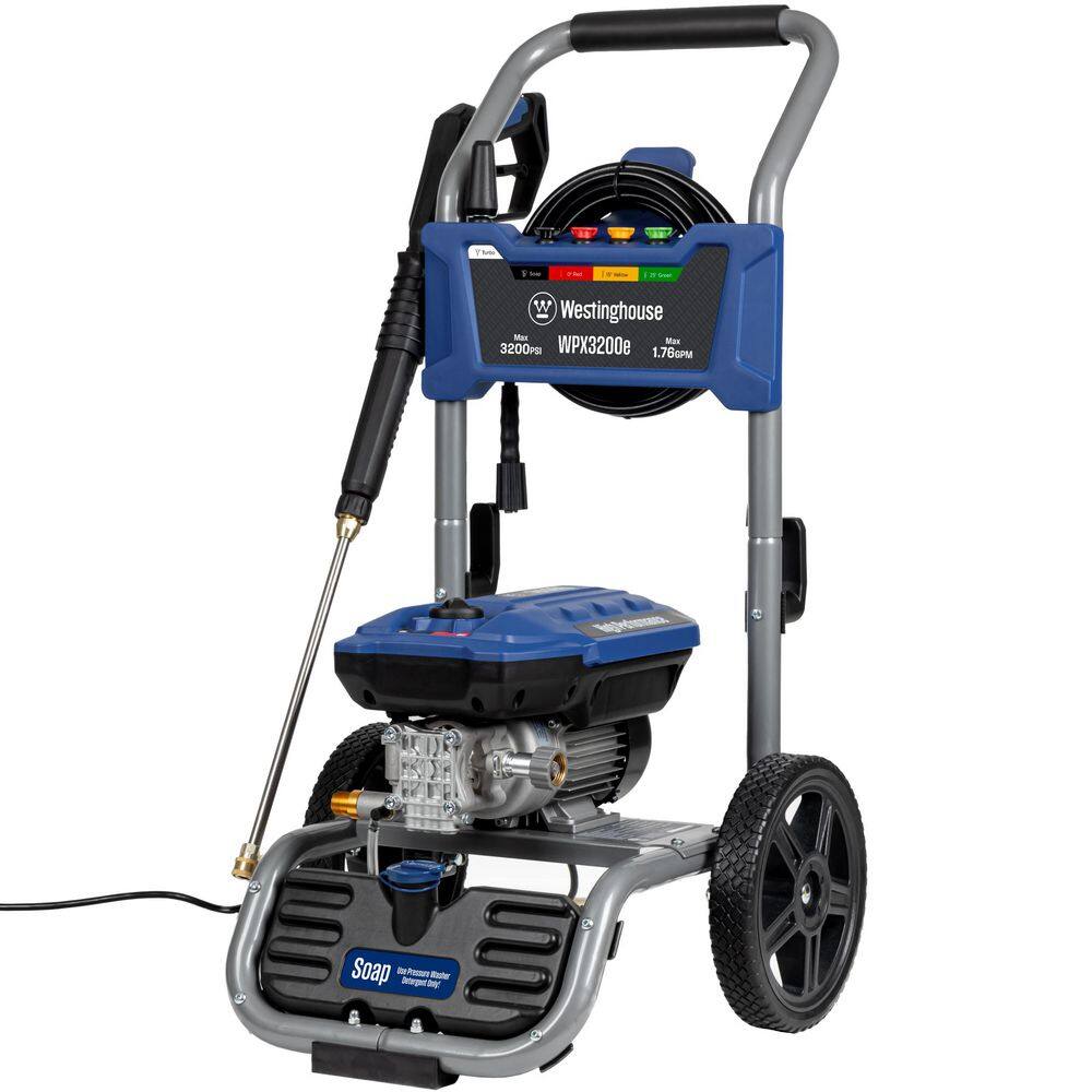 Westinghouse 3200 PSI 1.76 GPM 13 Amp Cold Water Electric Powered Pressure Washer with Turbo Nozzle and 5 Quick Connect Tips WPX3200e