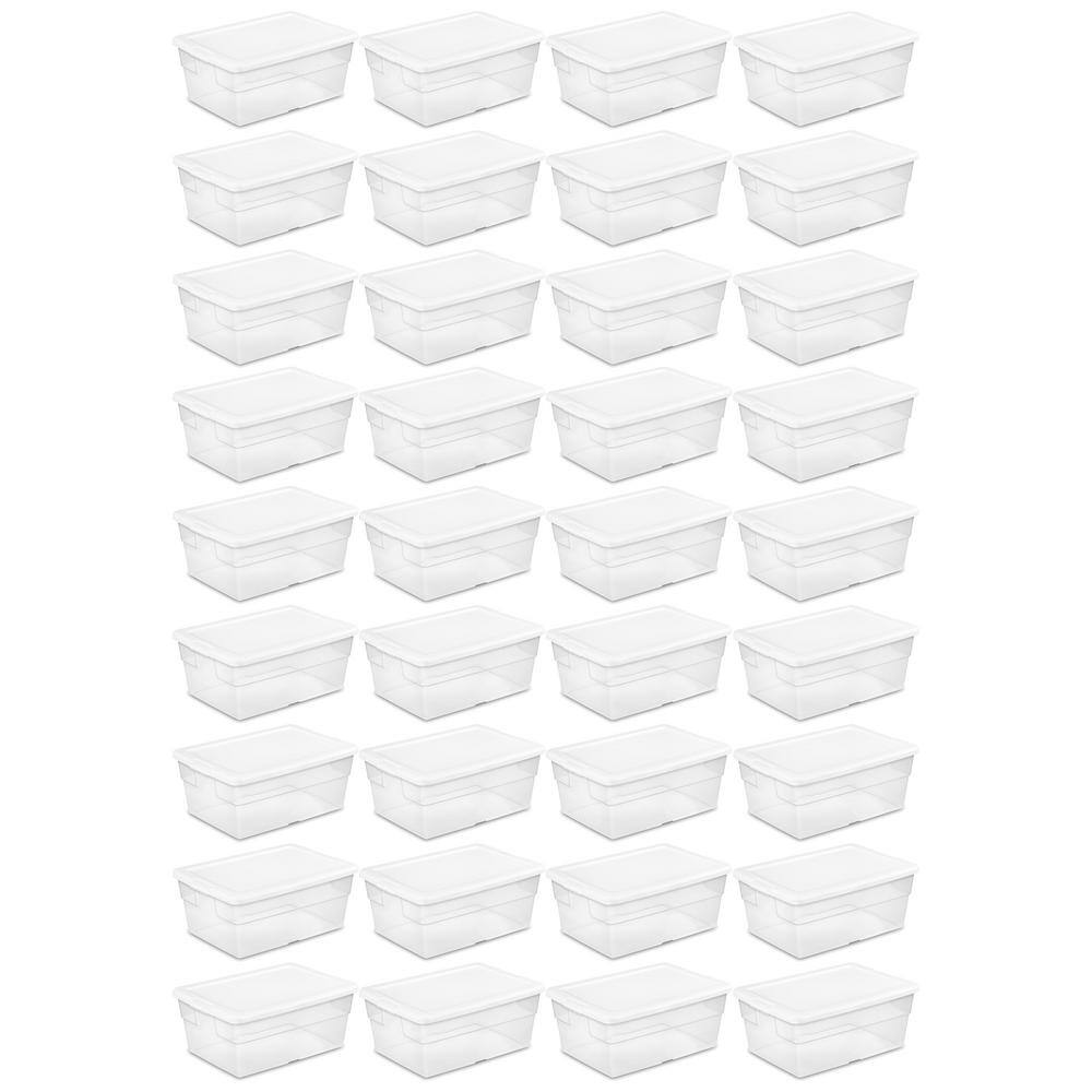 Sterilite 16 Quart Clear Stacking Storage Container Tub, 36 Pack 16448012 36 x 16448012