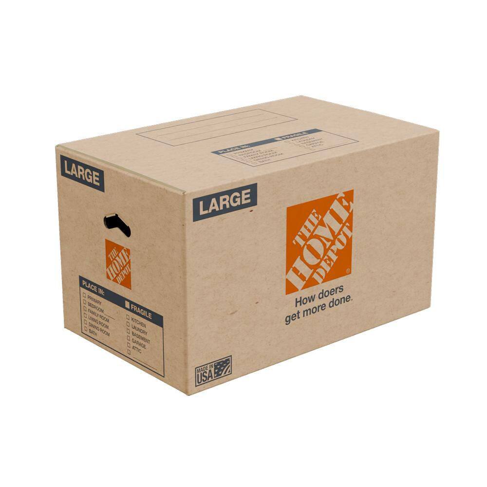 The Home Depot 26 in. L x 16 in. W x 15 in. D Large Moving Shipping and Packing Box with Handles (30-Pack) LRGBOX30