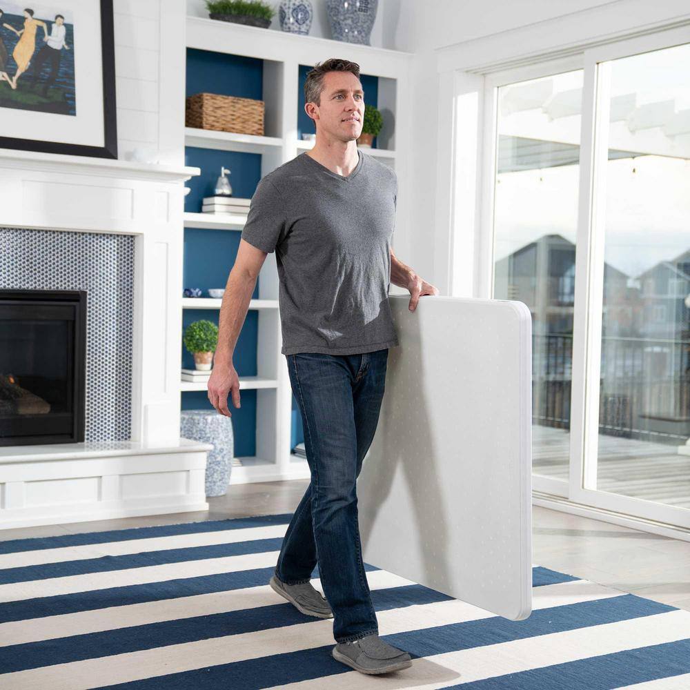 Lifetime 37 in. Commercial White Granite Square Resin Table 80783