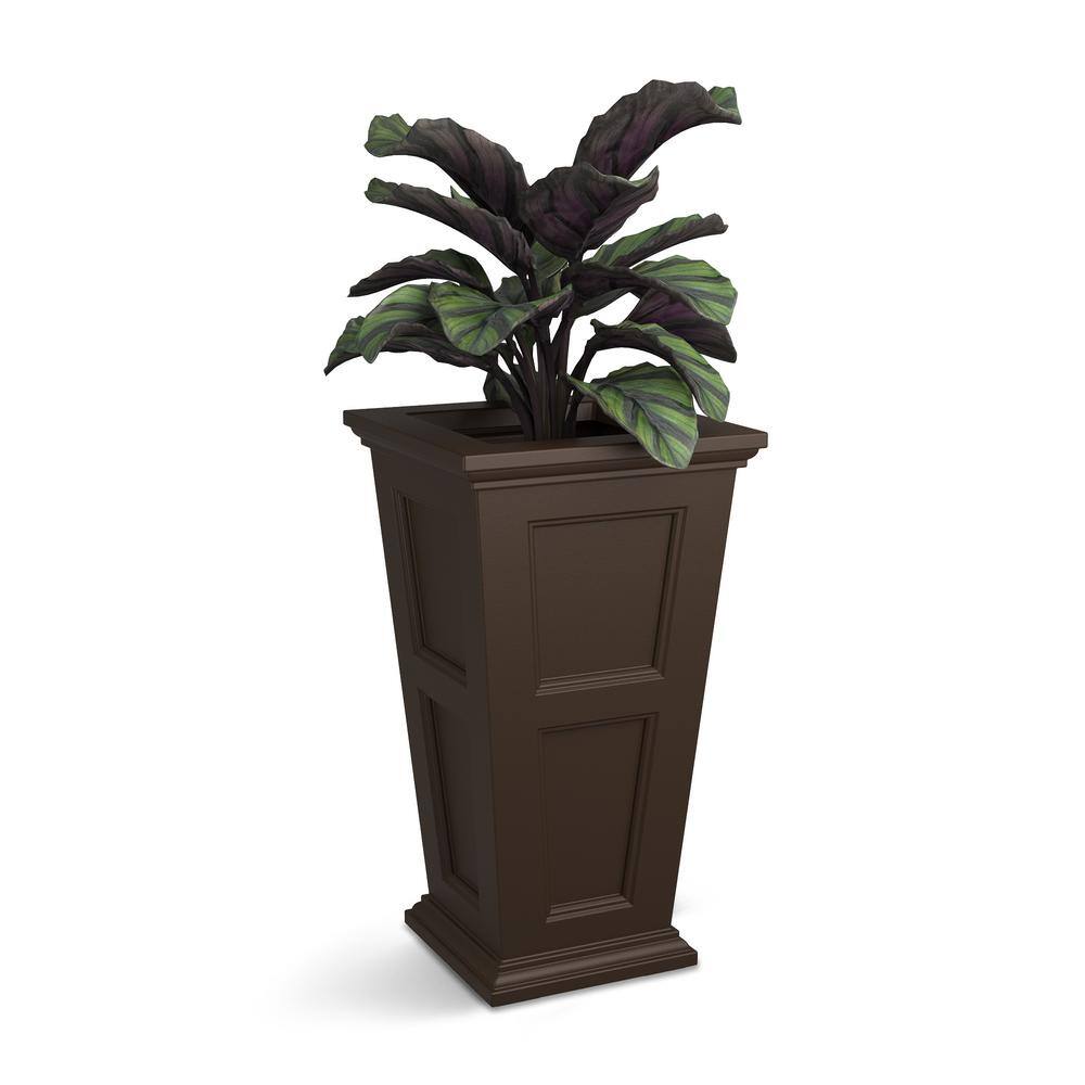Mayne Fairfield 28 in. Tall Self-Watering Espresso Polyethylene Planter 5829-ES