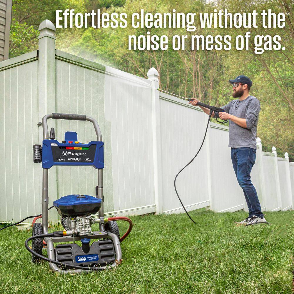 Westinghouse 3200 PSI 1.76 GPM 13 Amp Cold Water Electric Powered Pressure Washer with Turbo Nozzle and 5 Quick Connect Tips WPX3200e