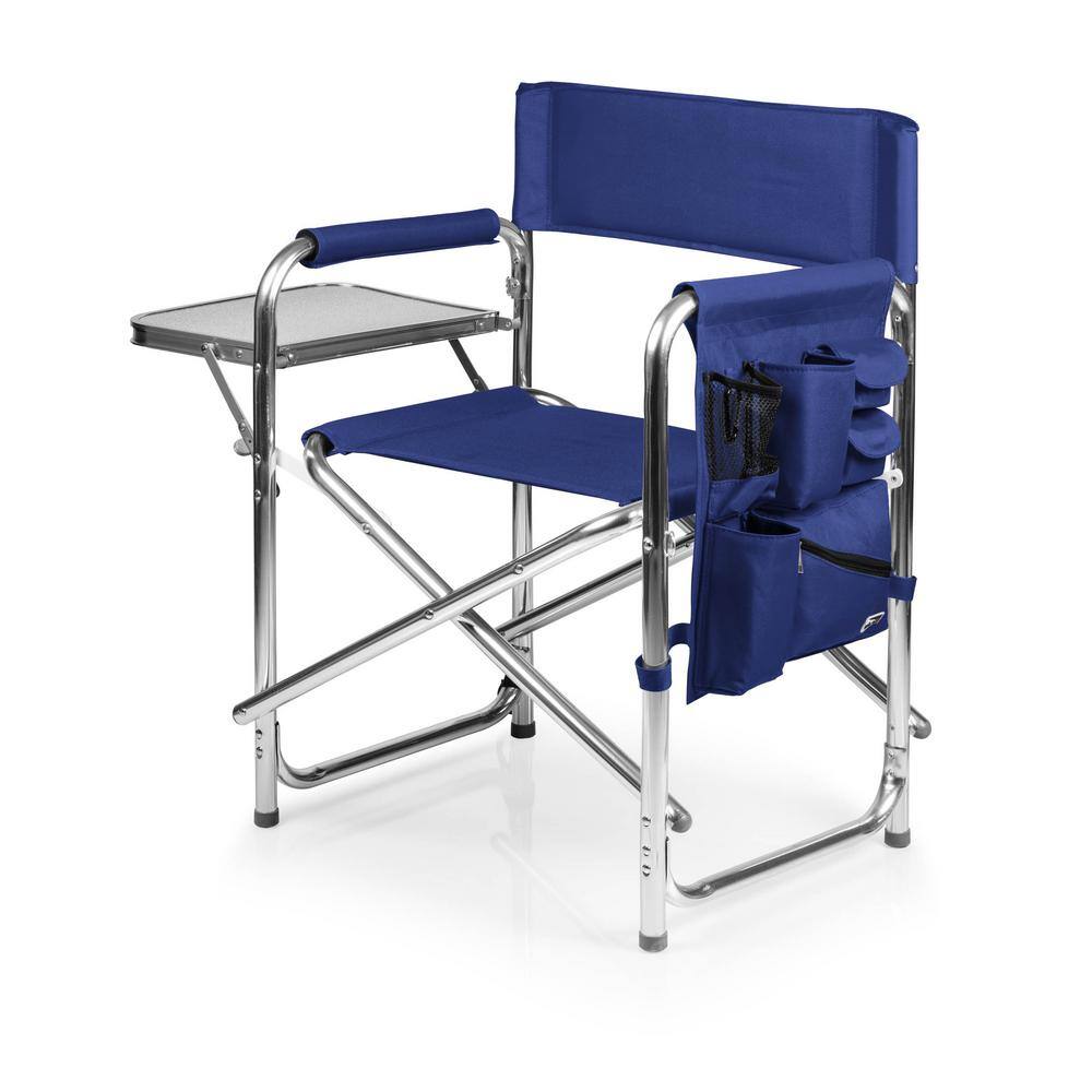 Picnic Time Sports Outdoor Portable Camping Chair with Side Table (Navy) 809-00-138-000-0
