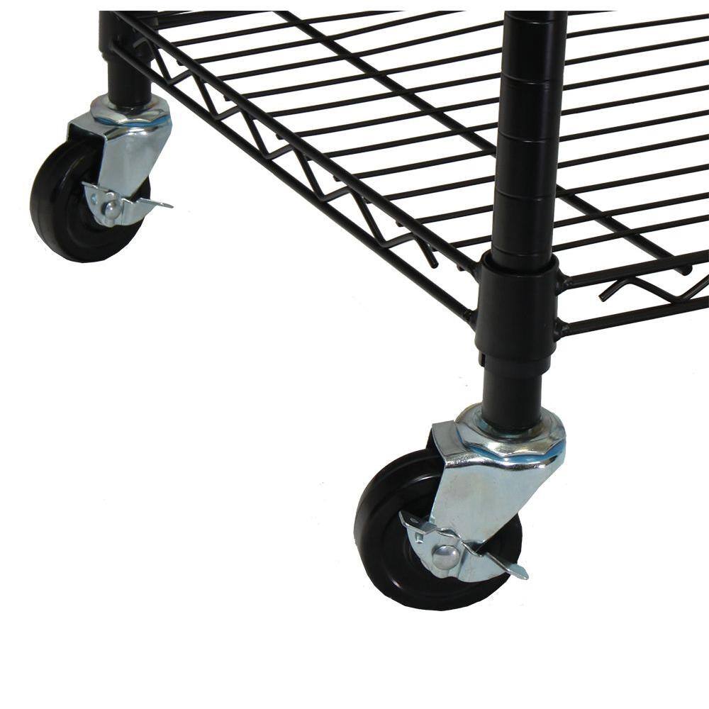 Oceanstar Black Steel Clothes Rack 35.7 in. W x 75.5 in. H GRS1514
