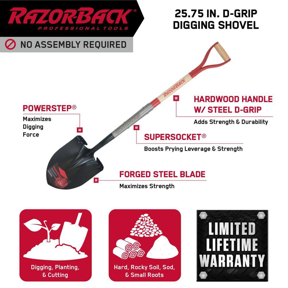 Razor-Back 5-Piece Heavy-Duty Pro Pack Landscape Garden Tool Set 10000-03445