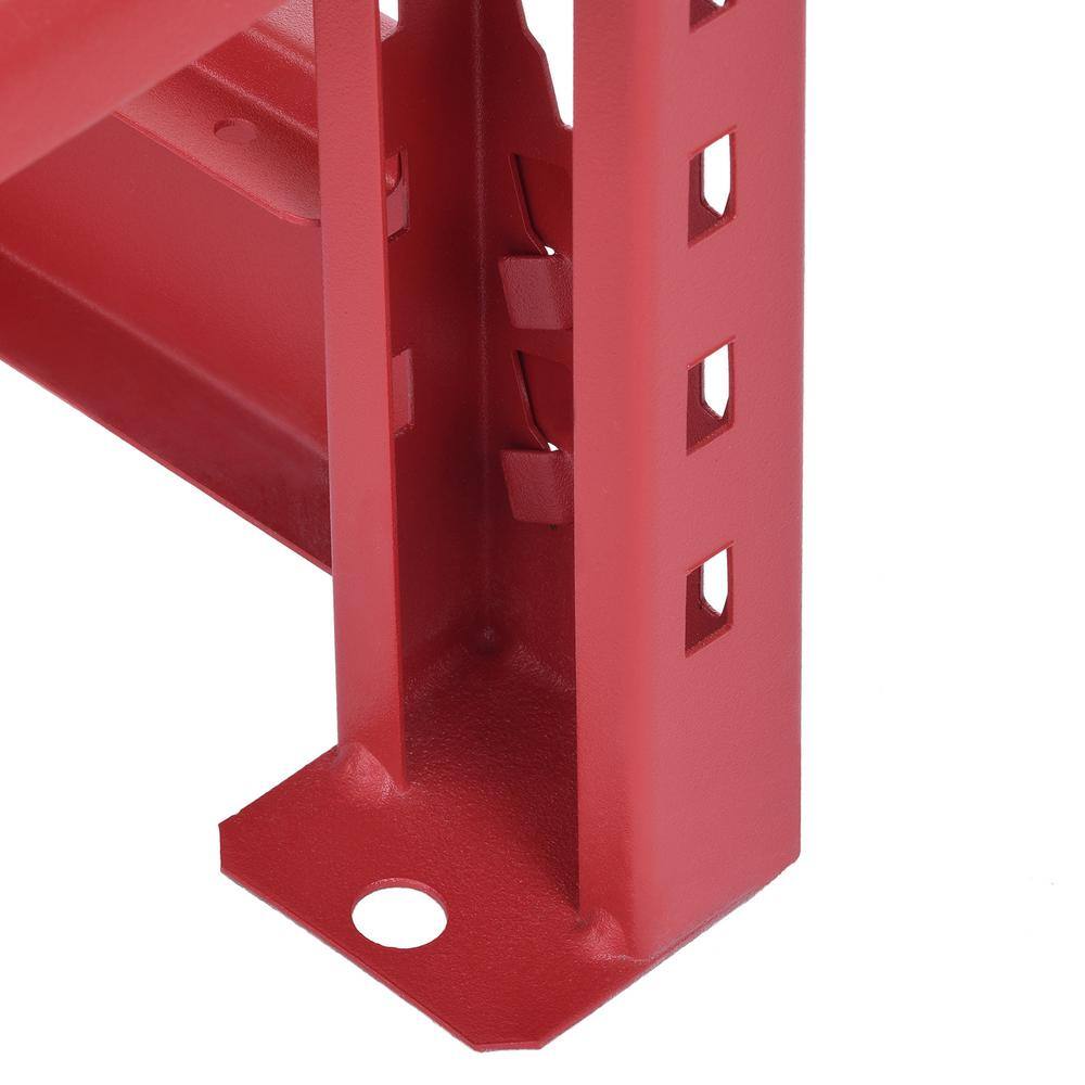 Husky 4-Shelf Metal Industrial Duty Freestanding Garage Storage Shelving Unit in Red (77 in. W x 72 in. H x 24 in. D) N2W772472W4R