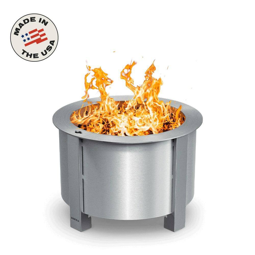 Breeo X Series 19-Smokeless Fire Pit, Heavy-Gauge Steel Material, Compatible with Cooking and Grilling - Stainless Steel BR-X19S