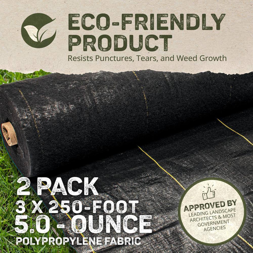 DeWitt P3 3 ft. x 250 ft. 5 oz. Pro 5 Commercial Landscape Weed Barrier Fabric (2-Pack) 2 x DWT-P3