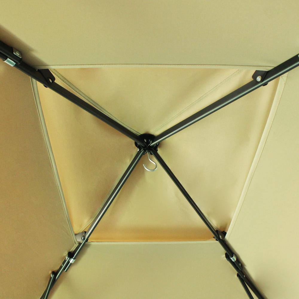 Hampton Bay 8 ft. x 5 ft. Khaki Instant Canopy Pop Up Grill Gazebo G40C