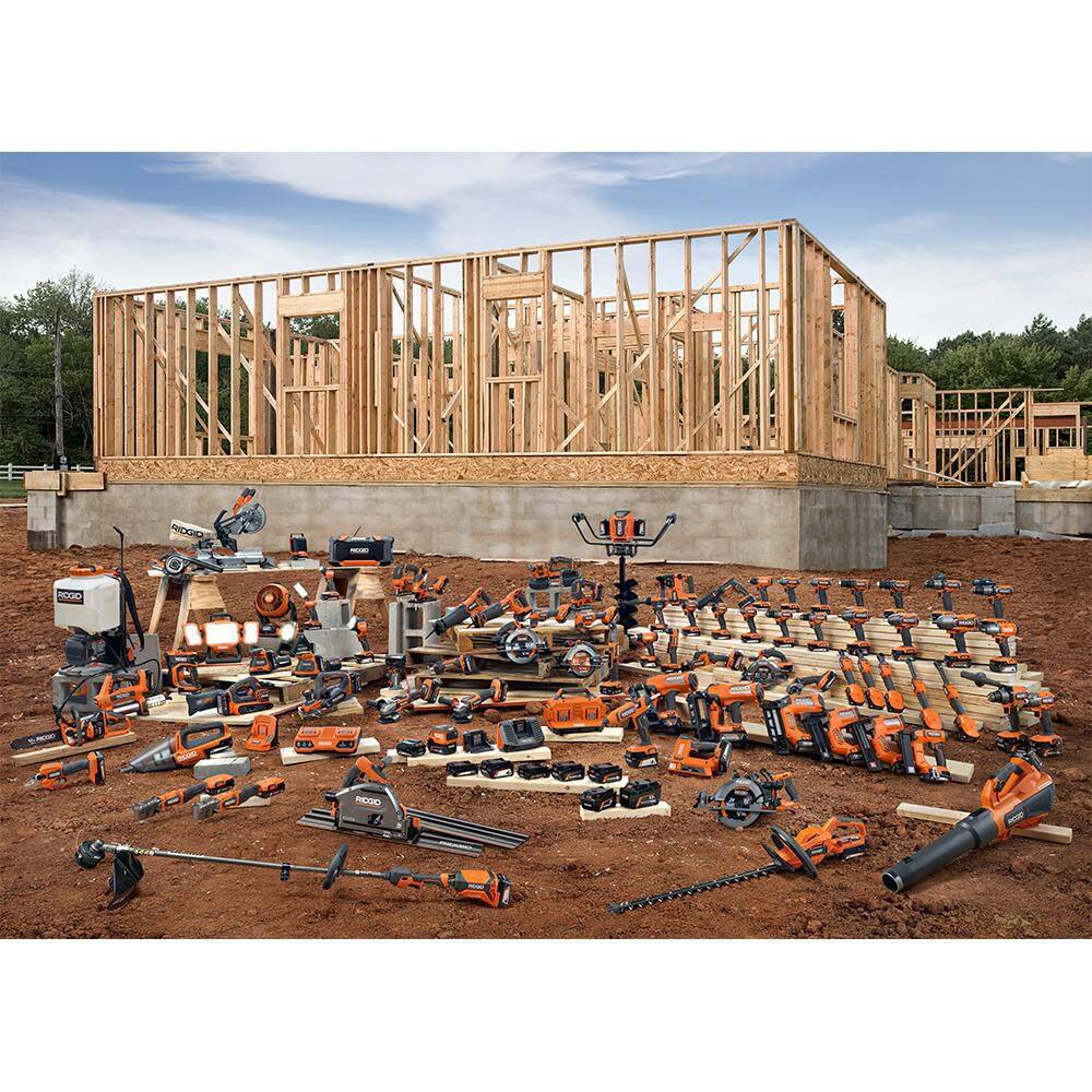 RIDGID 18V (2) 4.0 Ah Batteries and Charger Kit with 18V Dual Port Simultaneous Charger AC93044SBN-AC86095