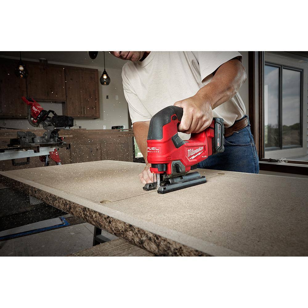 Milwaukee M18 FUEL 18-Volt Lithium-Ion Brushless Cordless Jig Saw with M18 5.0 Ah Battery 2737-20-48-11-1850