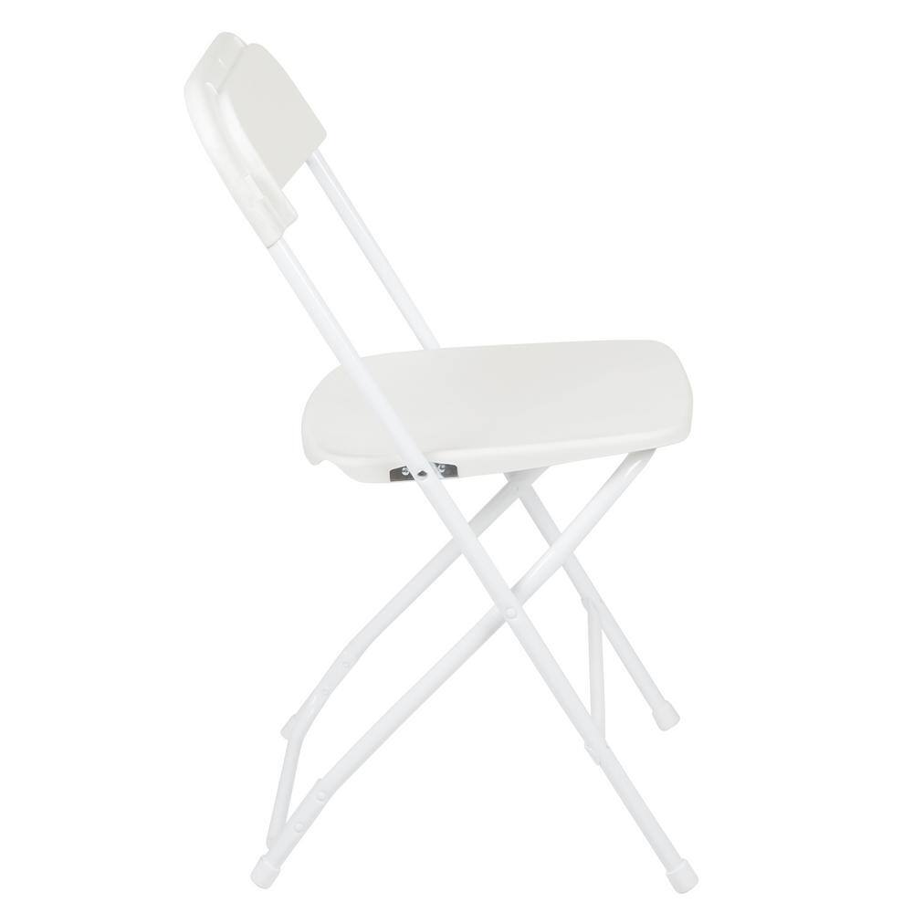 Carnegy Avenue Blue Plastic Seat with Metal Frame Folding Chair (Set of 2) CGA-LE-274398-BL-HD