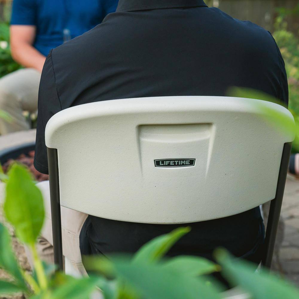 Lifetime Almond Resin Contoured Seat Commercial Grade Office Folding Chair (Set of 4) 81157