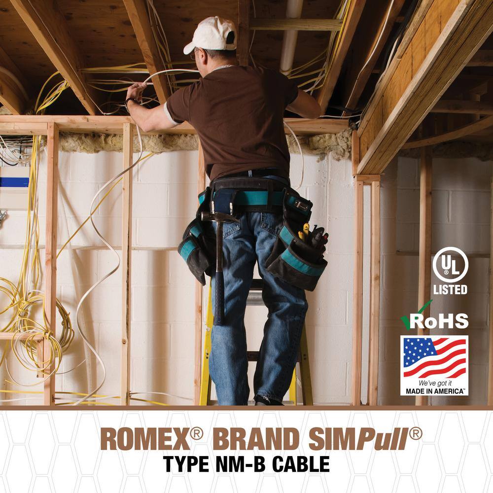 Southwire 1000 ft. 12/2 Solid Romex SIMpull CU NM-B W/G Wire 28828201