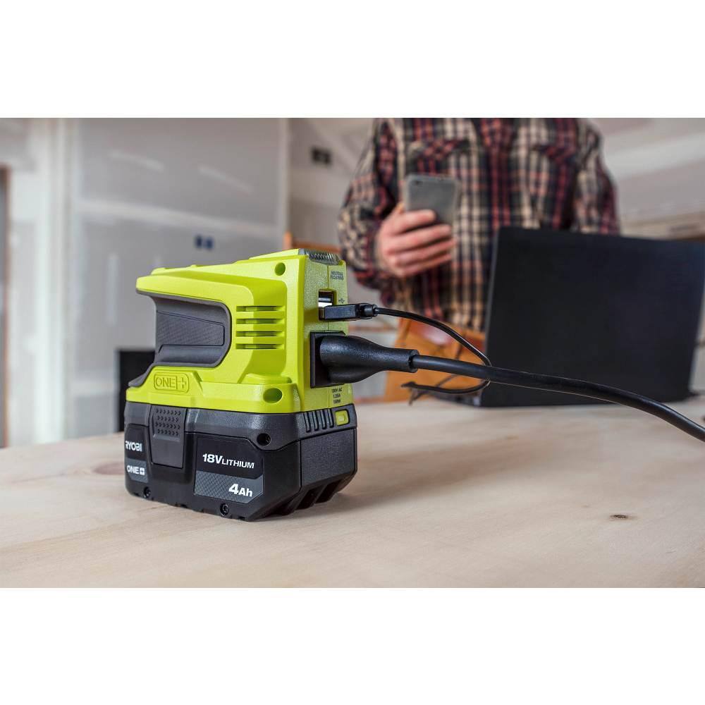 RYOBI ONE+ 18V Lithium-Ion 4.0 Ah Compact Battery (2-Pack) and Charger Kit with 4.0 Ah Battery (2-Pack) PSK006-PBP2005