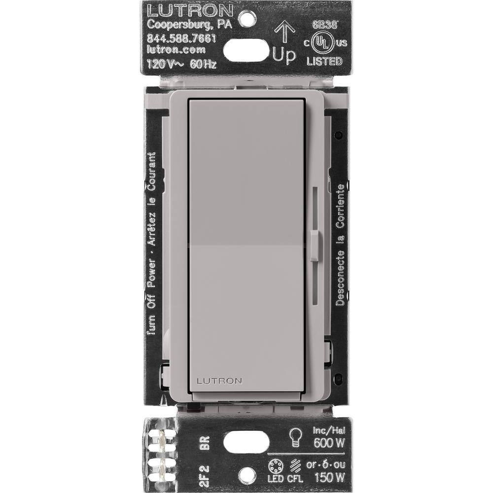 Lutron Diva Smart Dimmer Switch for Caseta Smart Lighting, 150-Watt LED, Gray (DVRF-6L-GR) DVRF-6L-GR