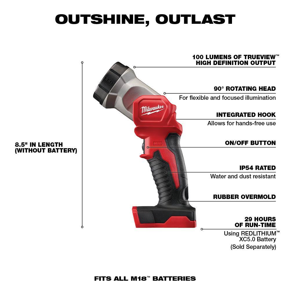 Milwaukee M18 18V Lithium-Ion Cordless Combo Tool Kit (6-Tool) w/ Two Additional 5.0 Ah Batteries 2696-26-48-11-1850-48-11-1850