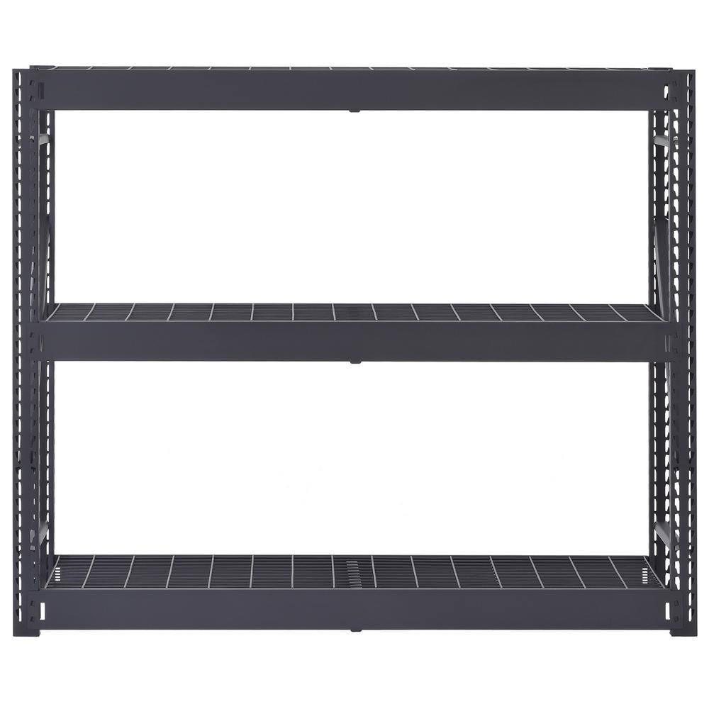 Husky 3-Shelf Metal Industrial Duty Freestanding Garage Storage Shelving Unit in Black (65 in. W x 54 in. H x 24 in. D) N2W652454W3B