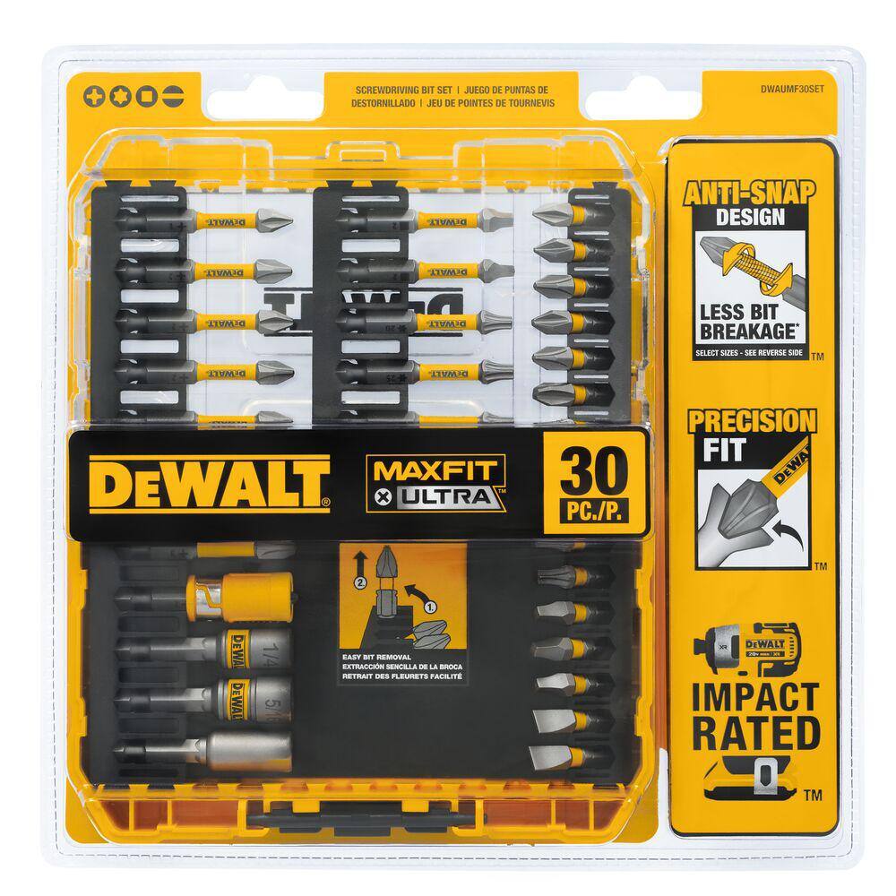 DEWALT ATOMIC 20-Volt Lithium-Ion Cordless Compact 1/2 in. Drill/Driver Kit with 30 Driving Bit Set, 2Ah Battery and Charger DCD794D1WDF30SE